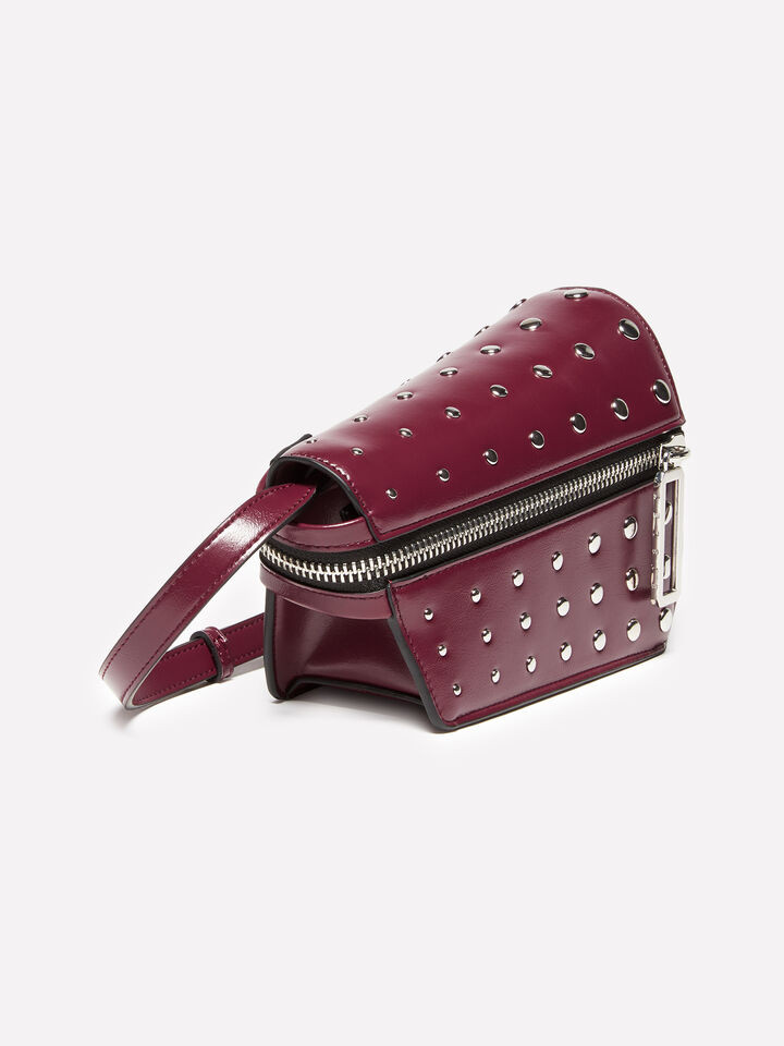 Τσάντα μπορντό ασύμμετρη με καρφάκια - null - Μπορντω | Sisley image number 2